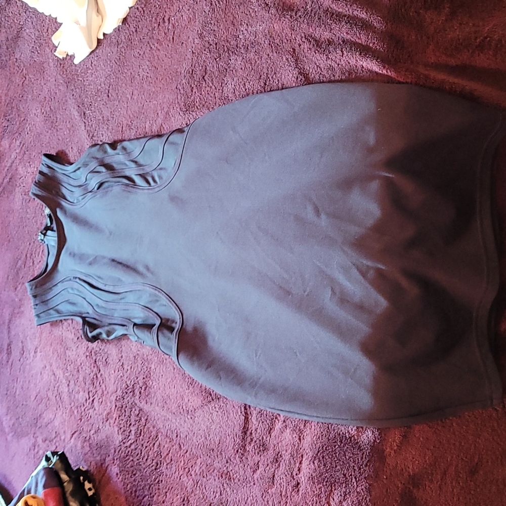 Sheer side navy dress